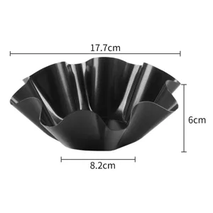 Molde para hornear de flor de acero al carbono antiadherente, bol estriado 17.7cm.