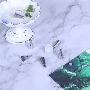Edelstahl Spritztüten Tüllen Set 6 Stück Plätzchen Dekoration Backen Konditorei