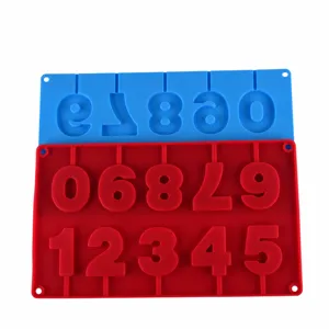 0-9 Number Silicone Chocolate Lollipop Mold Cake Baking DIY Tool Flat Lay Main