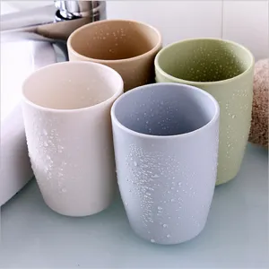Minimalist Solid Color Eco-Friendly Plastic Mouthwash Cup Toothbrush Holder Couple Water Tumbler