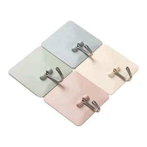 Heavy duty adhesive wall hook punch-free sticky hook for kitchen bathroom hanging storage.