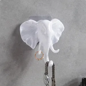Crochet Mural Elephant 3D Adhesif Non-Marquant Decoratif pour Rangement Salon Maison