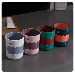 Leuke cartoon monster tweekleurige mondwaterbeker tandenborstelbeker voor familie