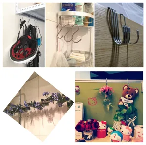 Ganci ad S in acciaio inossidabile per appendere utensili da cucina e vestiti.