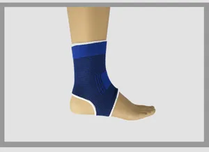 Blauwe gebreide sport enkelbrace ondersteuning en bescherming voor fitness hardlopen 1st