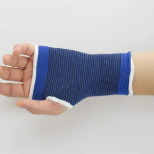 Blauw zwarte gebreide sport handpalm polssteun brace voor fitness training en gym