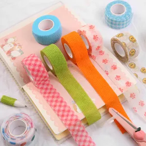 Colorful self-adhesive finger tape cute student writing anti-blister elastic bandage rolls