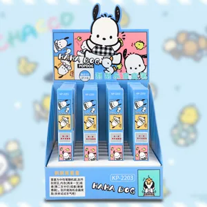 Cute cartoon dog theme blind box neutral pen set with scratch card design student stationery