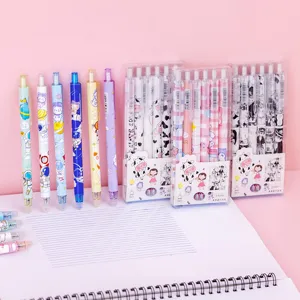 Set di penne gel cancellabili retrattili in scatola PVC con simpatici motivi e punta da 0,5 mm.
