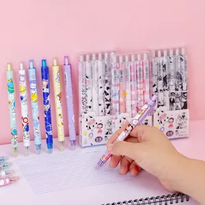 Set di penne gel cancellabili retrattili inchiostro blu cancelleria carina per la scuola