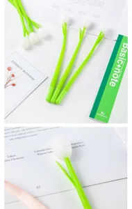 Stylo gel tulipe mignon pour étudiants, tige verte fleur blanche, papeterie d'écriture 0.5mm.