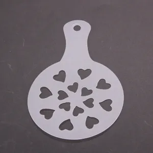 Stencil per latte art caffè con design cavo a forma di cuore strumento decorativo in plastica