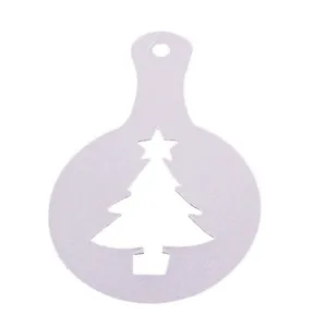 Stencil per caffe latte art con albero di Natale strumento di decorazione per cappuccino.