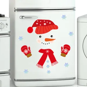 Autocollant de réfrigérateur bonhomme de neige de Noël sticker mural étanche mignon