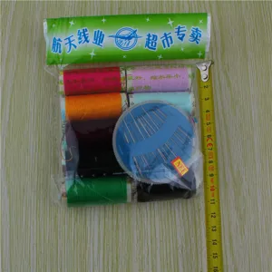 Comprehensive household sewing kit with colorful thread spools and needles for quick repairs.