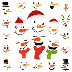 Kit d'autocollants muraux bonhomme de neige de Noel autocollants pour decoration