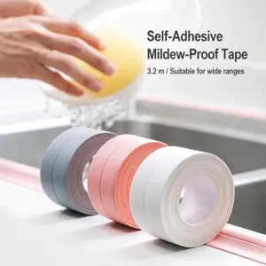 Nastro Antidiffusione Impermeabile Striscia Sigillante per Cucina PVC Autoadesivo Adesivo per Angolo Parete per Bagno WC Lavandino Vasca