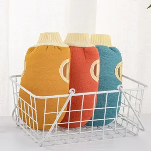 3-piece exfoliating bath mitt set for adults, body scrubber towel for deep cleansing, assorted colors