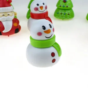 Christmas pull-back toy cute snowman and Santa Claus plastic vehicle for kids holiday gifts.