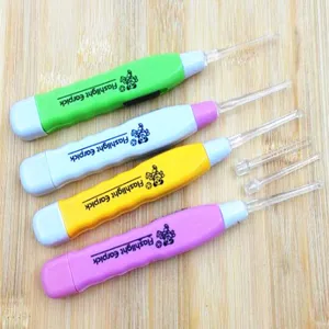 LED Lighted Ear Pick Earpick Visual Ear Wax Removal Tool Kit With Tweezers