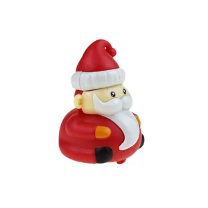 Christmas Santa Claus pull back car toy, cute holiday gift, fun vehicle toy detail view.