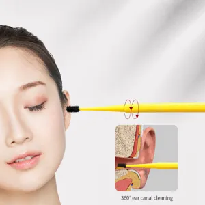 Silicone ear pick cleaning kit with dual-headed spiral design for safe and comfortable earwax removal.