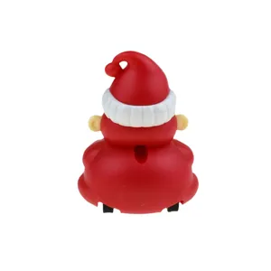 Cute Christmas Santa Claus pull-back toy car, wonderful holiday festive design detail view.