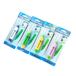 Luminous flashlight ear pick cleaning tool set with transparent replacement heads for baby care.