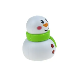 Cute Christmas snowman pull back toy car with green scarf for kids kindergarten gift