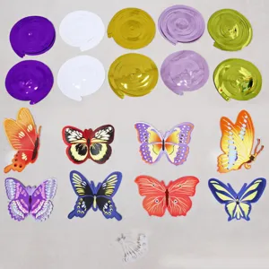 Juego de espirales colgantes de PVC y tarjetas con tema de mariposa para fiestas