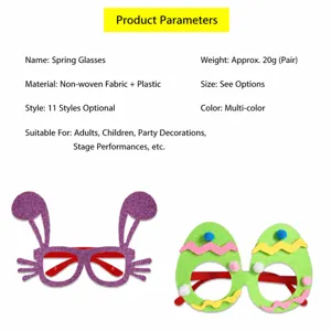 Lunettes de fete de Paques avec oreilles de lapin mignonnes et montures oeuf pour costume