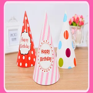 Sombreros de papel para fiesta de cumpleanos coloridos con lunares bonitos decoracion