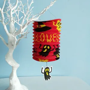 Halloween papieren lantaarn hangende decoratie opvouwbare accordeon pompoen geest rekwisiet