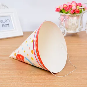 Sombrero fiesta cumpleaños papel puntos coloridos bonitos forma cono con cuerda para niños adultos