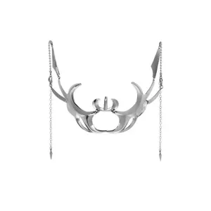 Cyberpunk metal chin mask face chain futuristic cosplay goth Halloween body jewelry