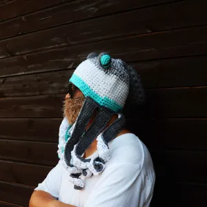 Handmade crochet octopus hat funny novelty tentacle beanie for Halloween party costume daily wear