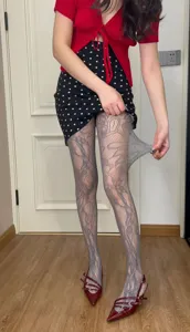 Women elegant floral lace patterned fishnet tights spring stretchy grey stockings hosiery