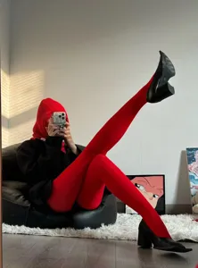 Candy color red matte velvet pantyhose for women, spring autumn soft opaque tights daily wear.
