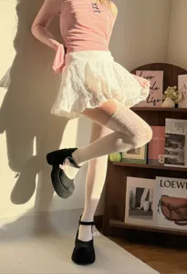 Women white lace fishnet tights spring summer sexy hosiery streetwear chic elegant fashion