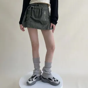 Calentadores de punto cómodos para mujeres, calcetines holgados de invierno, estilo coreano.
