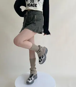 Calentadores de punto para mujer otoño invierno cómodos puños de bota apilados elegantes calcetines.