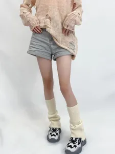 Mujer otonio invierno calentadores de piernas de punto calcetines estilo Coreano moda