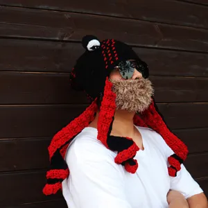 Handmade crochet octopus hat funny winter warm novelty tentacle beanie for Halloween party