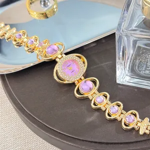 Women rhinestone quartz watch luxury stone bracelet minimalist nebula design accessory