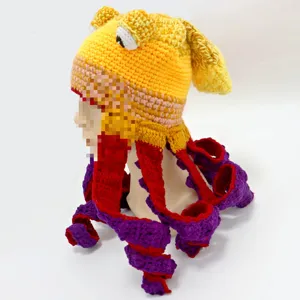 Handmade crochet octopus hat funny novelty party beanie warm winter knit costume cap!