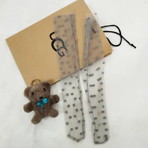 Summer sheer mesh polka dot socks transparent mid-calf fairy cute mesh socks new