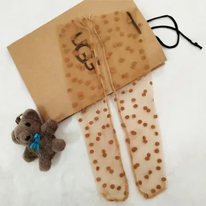 Summer sheer polka dot mesh slouchy socks thin transparent mid-calf socks for women