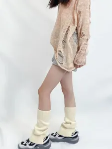 Calentadores de punto para mujer otoño invierno polainas acogedoras lindos calcetines