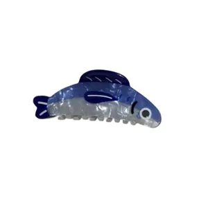 Blaues Acetat Fisch Haarklammer für Damen, süßes Meeresklima Haarschmuck Hauptbild.