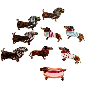 Cute dachshund hair claw clips acetate animal hair accessories for women daily styling.